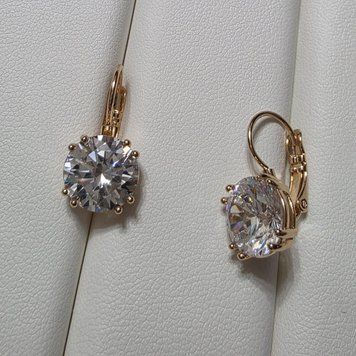 Сережки из медицинского золота с позолотой 3085780356 фото