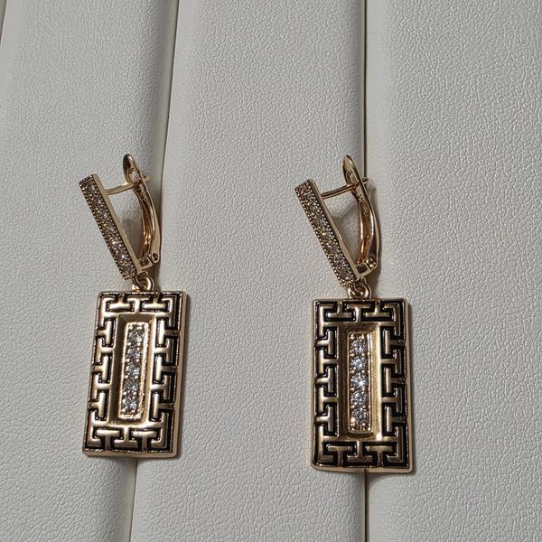 Сережки из медицинского золота с позолотой 3085806995 фото