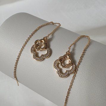 Сережки з медичного золота з позолотою 3134177901 фото
