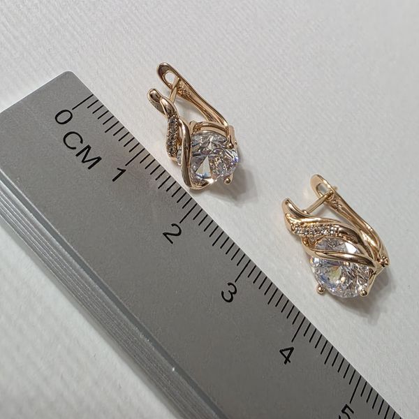 Сережки из медицинского золота с позолотой 3084347340 фото