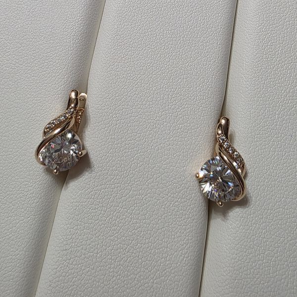 Сережки из медицинского золота с позолотой 3084347340 фото