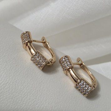 Сережки з медичного золота з позолотою 3206590749 фото