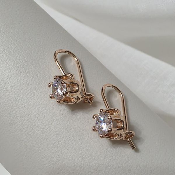Сережки из медицинского золота с позолотой Белые 3102938956 фото