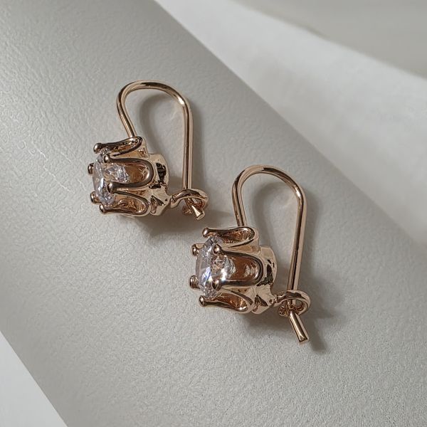 Сережки из медицинского золота с позолотой Белые 3102938956 фото