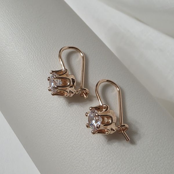 Сережки из медицинского золота с позолотой Белые 3102938956 фото