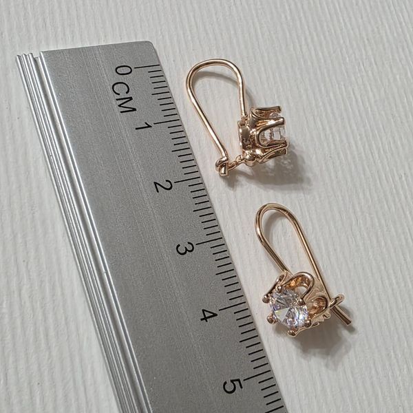 Сережки из медицинского золота с позолотой Белые 3102938956 фото