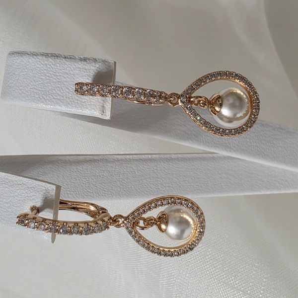 Сережки из медицинского золота с позолотой  98547 фото