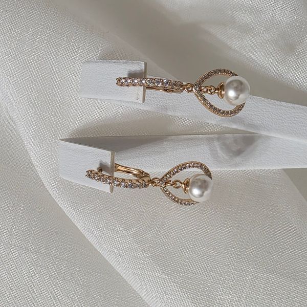 Сережки из медицинского золота с позолотой  98547 фото