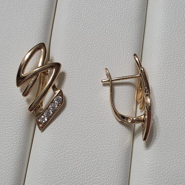 Сережки из медицинского золота с позолотой 3084349407 фото