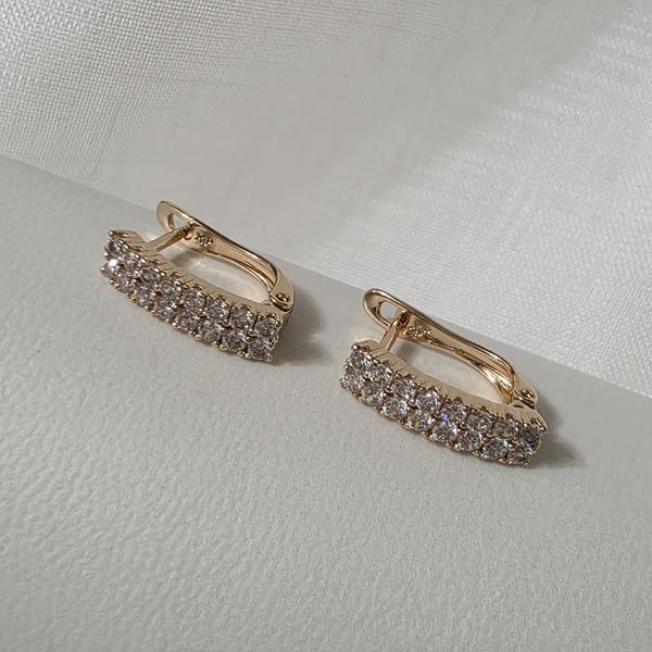 Сережки из медицинского золота с позолотой 3206591021 фото