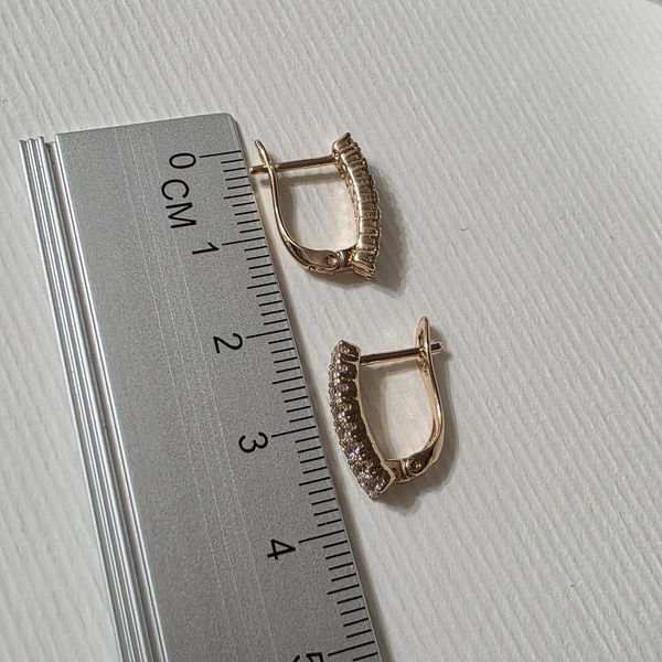 Сережки из медицинского золота с позолотой 3206591021 фото