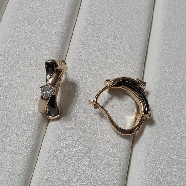 Сережки из медицинского золота с позолотой 3084379298 фото