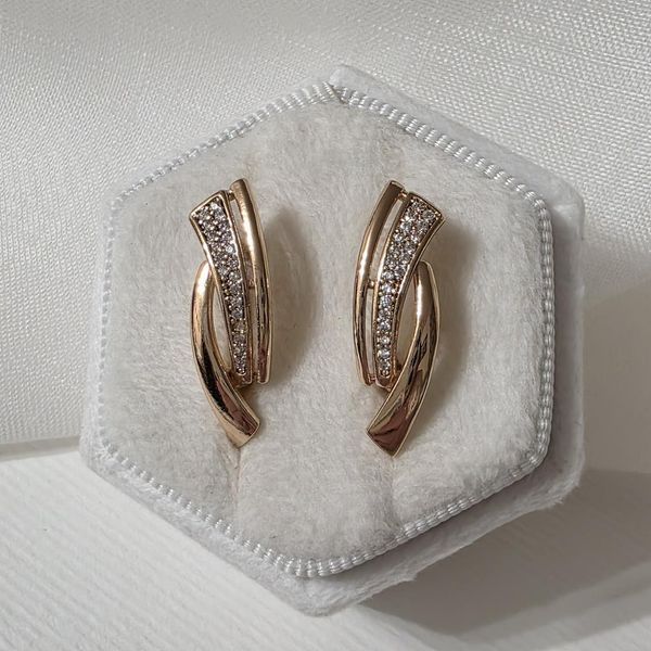 Сережки из медицинского золота с позолотой 3206591739 фото