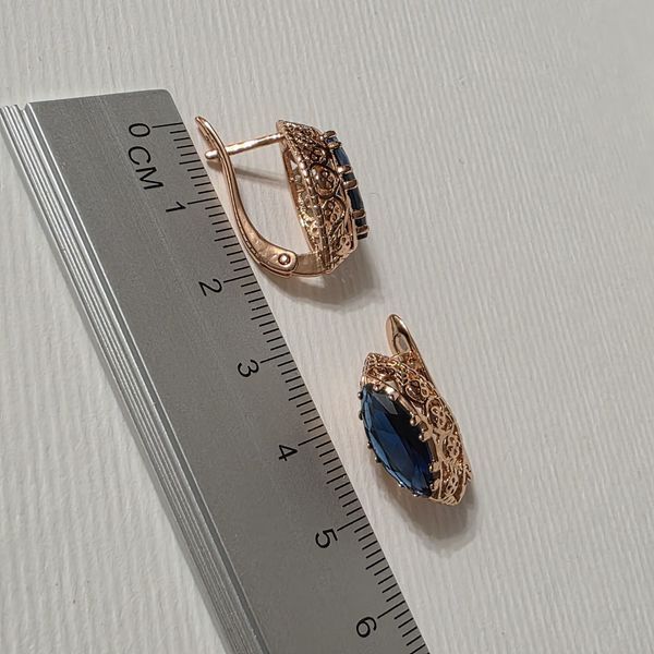 Сережки з медичного золота з позолотою 3102934397 фото