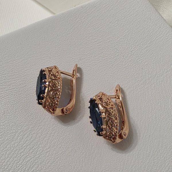 Сережки з медичного золота з позолотою 3102934397 фото