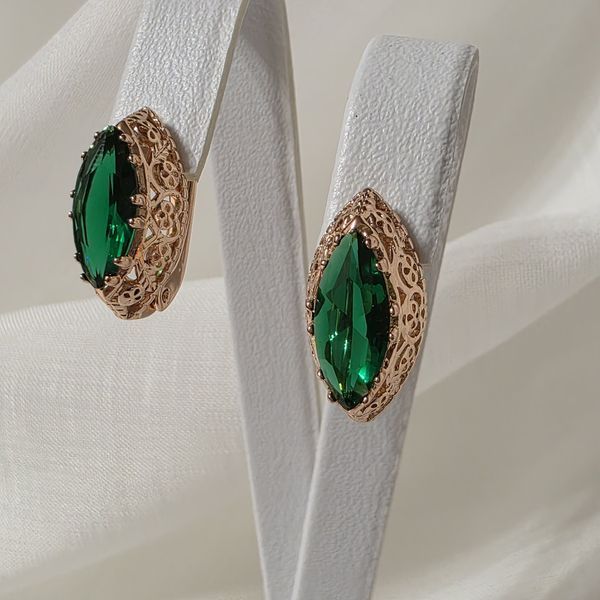Сережки из медицинского золота с позолотой 3102935376 фото