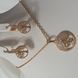 Комплект украшений из медицинского золота с позолотой Сережки Кулон Цепочка 25896 фото 3