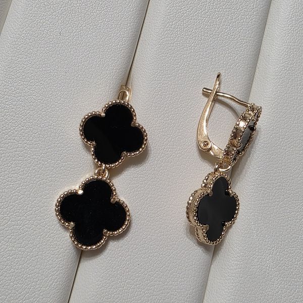 Сережки из медицинского золота с позолотой Сережки Цветок Клевера 3085996365 фото