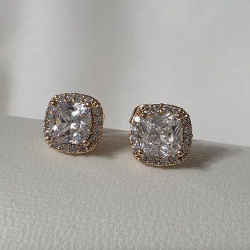 Сережки з медичного золота з позолотою Сережки пусети цвяшки 3125176209 фото