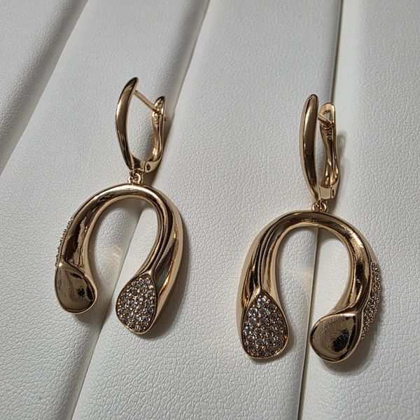 Сережки из медицинского золота с позолотой 3085810222 фото