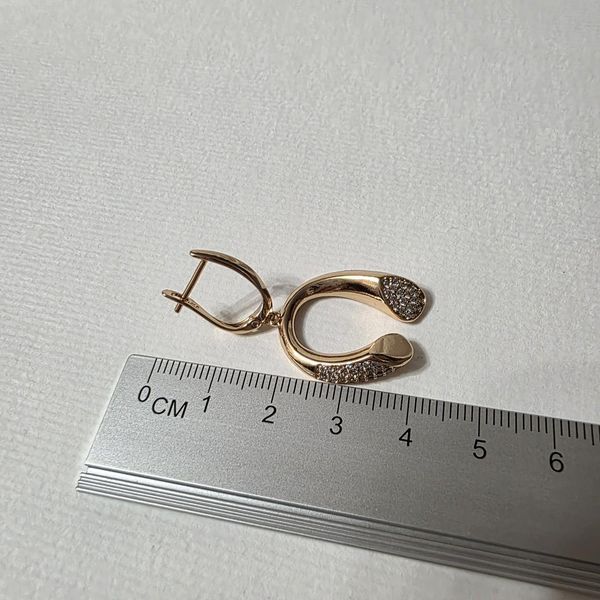 Сережки из медицинского золота с позолотой 3085810222 фото