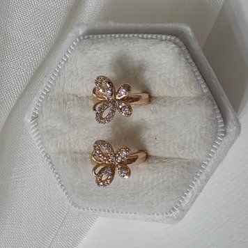 Дитячі Сережки з медичного золота з позолотою  69856 фото