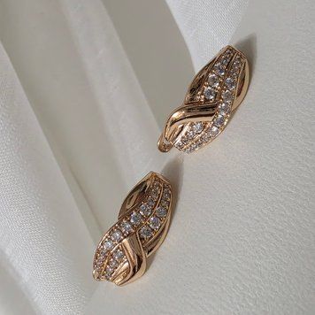 Сережки из медицинского золота с позолотой 3084352210 фото