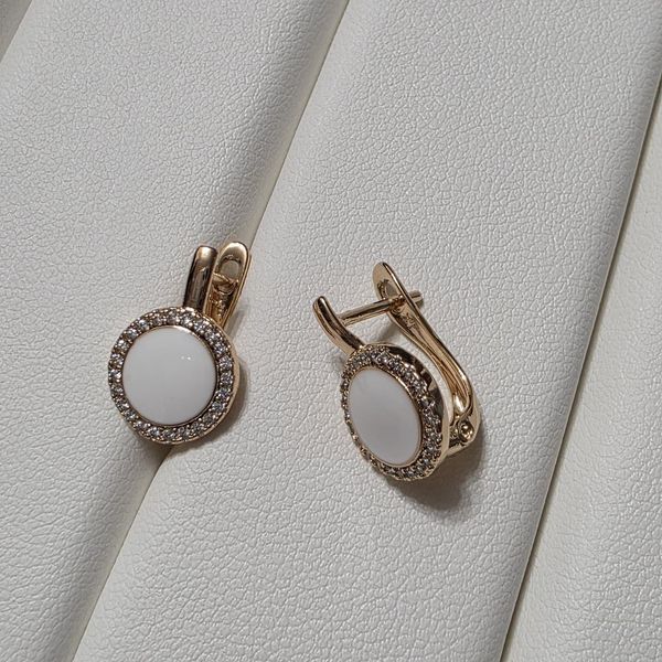 Сережки из медицинского золота с позолотой 3084380871 фото