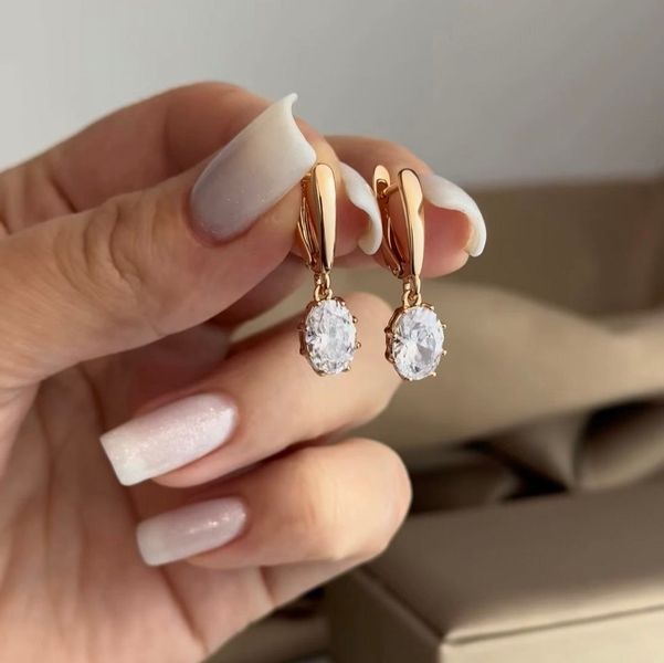 Сережки из медицинского золота с позолотой 3091478652 фото