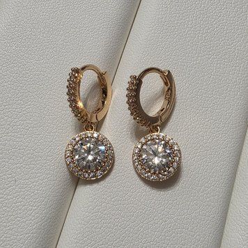 Сережки з медичного золота з позолотою 3091479038 фото