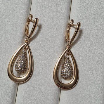 Сережки из медицинского золота с позолотой 3085815333 фото