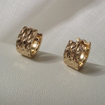 Сережки з медичного золота з позолотою 3134197524 фото