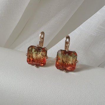 Сережки з медичного золота з позолотою 3206594784 фото