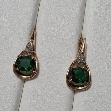 Сережки з медичного золота з позолотою 3085788009 фото
