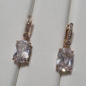 Сережки з медичного золота з позолотою 3086026114 фото