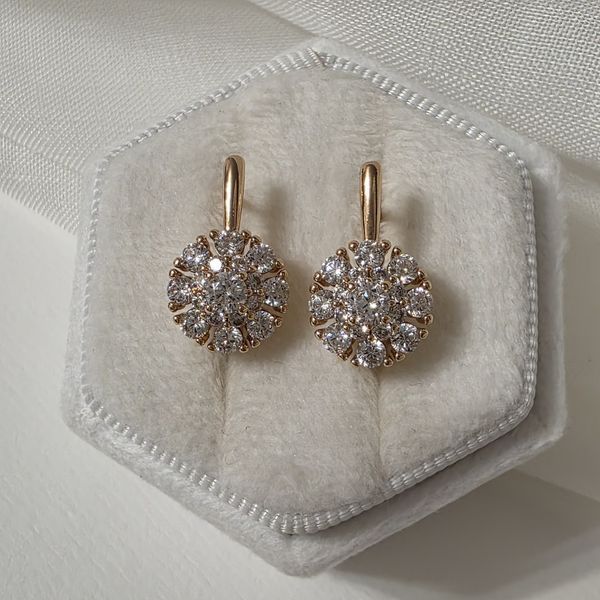 Сережки из медицинского золота с позолотой 3206533547 фото