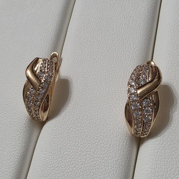 Сережки из медицинского золота с позолотой 3084356311 фото