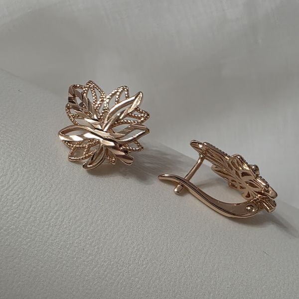 Сережки из медицинского золота с позолотой 3107217811 фото