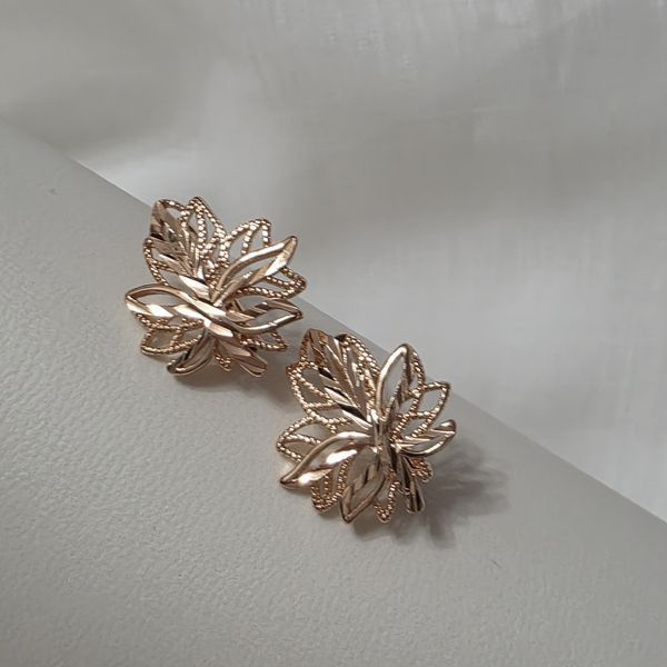 Сережки из медицинского золота с позолотой 3107217811 фото