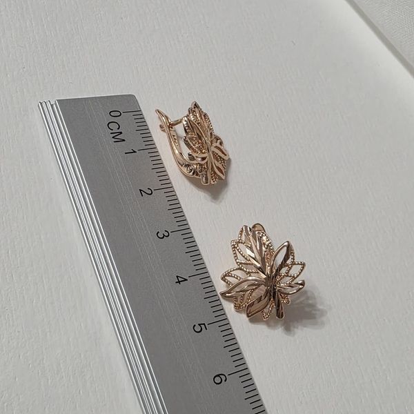 Сережки из медицинского золота с позолотой 3107217811 фото