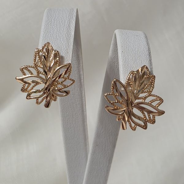 Сережки из медицинского золота с позолотой 3107217811 фото