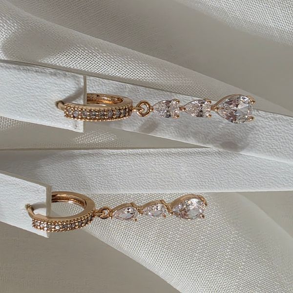 Сережки з медичного золота з позолотою 3125194272 фото