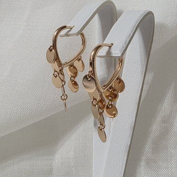 Сережки з медичного золота з позолотою 3125194862 фото
