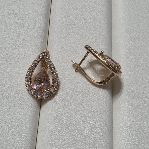 Сережки из медицинского золота с позолотой 3085788208 фото