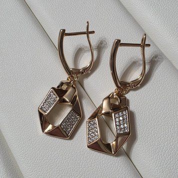Сережки из медицинского золота с позолотой 3085813565 фото