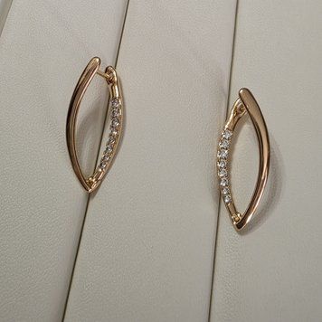 Сережки из медицинского золота с позолотой Сережки Стиль 3085998521 фото