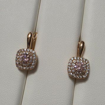 Сережки из медицинского золота с позолотой 3085788236 фото