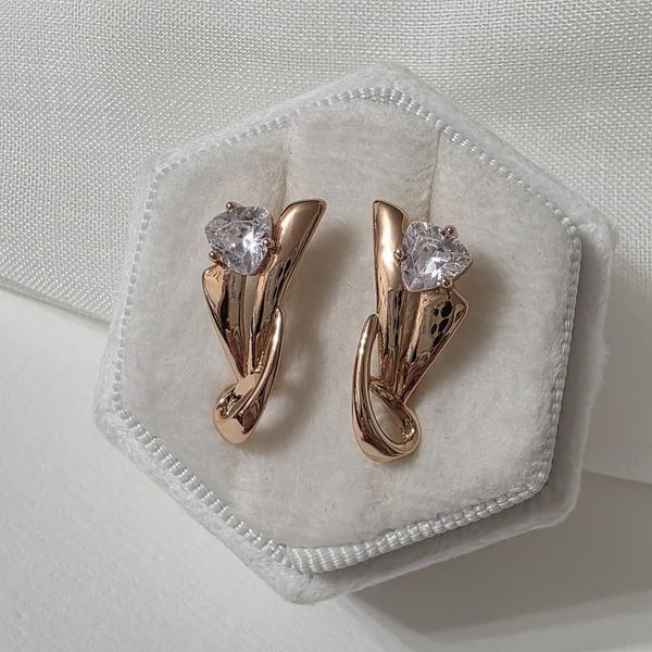 Сережки из медицинского золота с позолотой 3206596726 фото