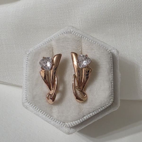 Сережки из медицинского золота с позолотой 3206596726 фото