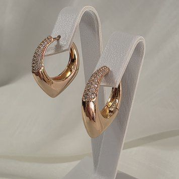 Сережки из медицинского золота с позолотой Сережки Стиль 3085998558 фото